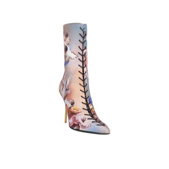 Balmain Multicolor Artistic Print Heeled Uria Boots - Picture 3 of 16
